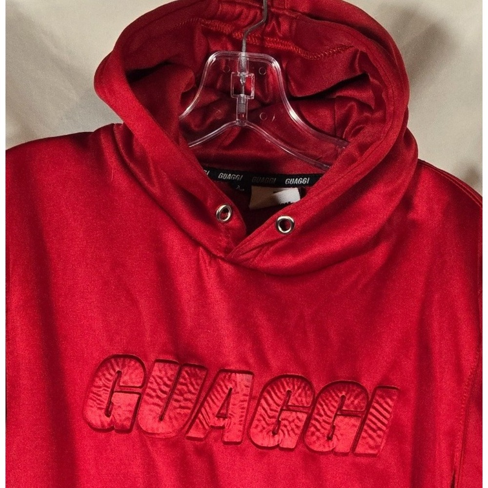 "Get Up And Go Get It" Red Hoodie Sweatshirt Mens‎ Pullover Fleece  Medium